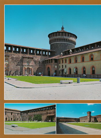 Внутренние дворы и здания замка Кастелло Сфорцеско