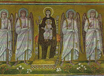 «Божия Матерь с Младенцем», мозаика базилики Сант-Аполлинаре-Нуово