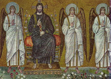 «Христос-Спаситель на престоле с Ангелами», мозаика базилики Сант-Аполлинаре-Нуово