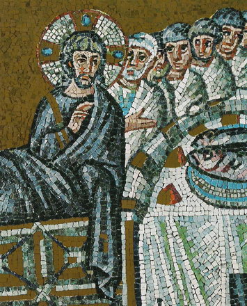 Мозаика «Тайная вечеря» в базилике Сант-Аполлинаре-Нуово