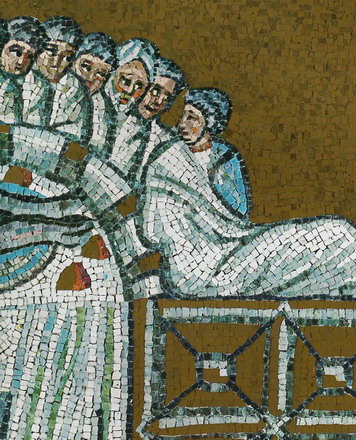 Мозаика «Тайная вечеря» в базилике Сант-Аполлинаре-Нуово