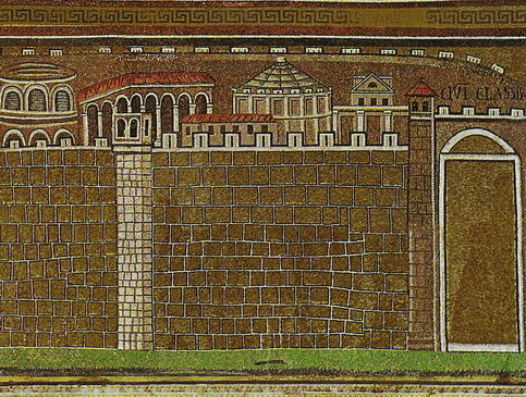 Мозаичная композиция «Вид порта Классис» в базилике Сант-Аполлинаре-Нуово