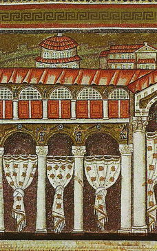 Мозаичная композиция «Палаты Теодориха» в базилике Сант-Аполлинаре-Нуово