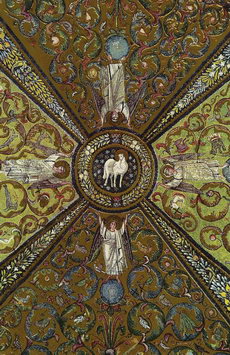 «Апокалипсический Агнец с Ангелами», мозаика купола апсиды базилики Сан-Витале