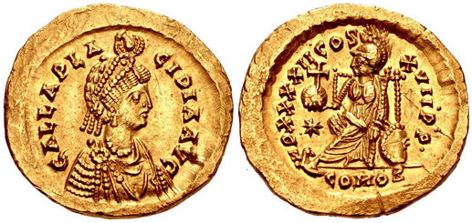 Монеты империи времён регентства Галлы Плацидии