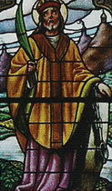 Изображение Святого Квирино на витраже церкви Сан-Квирино