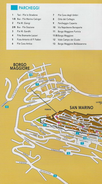 Туристическая карта Сан-Марино