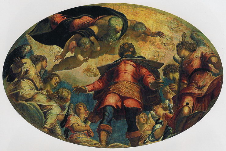Якопо Тинторетто «Святой Рох во славе», центральный плафон в Зале Альберго