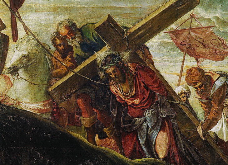 Христос, фрагмент полотна Якопо Тинторетто «Восхождение на Голгофу»