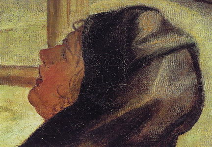 Богородица, фрагмент полотна Якопо Тинторетто «Распятие»