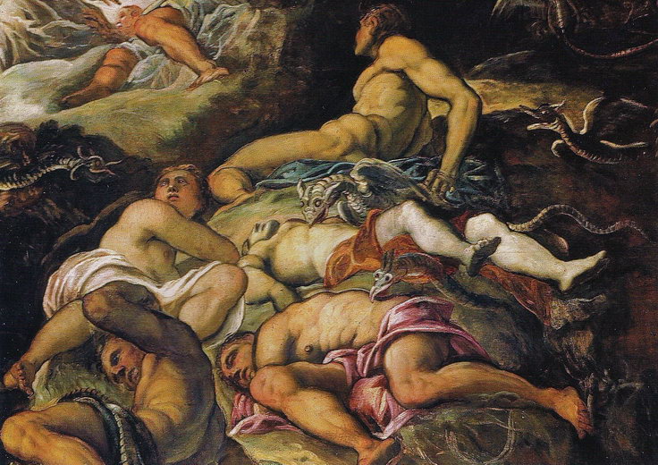 Фрагмент полотна Якопо Тинторетто «Медный змий»