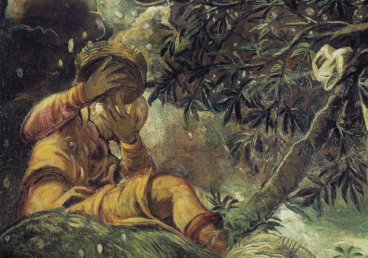 Фрагмент полотна Якопо Тинторетто «Манна небесная»