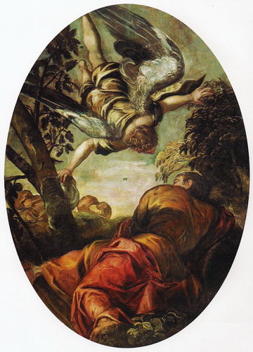 Плафон работы Якопо Тинторетто «Явление ангела святому пророку Илие»