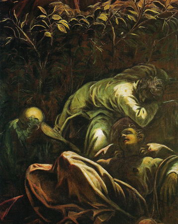 Спящие апостолы, фрагмент полотна Якопо Тинторетто «Моление о чаше»