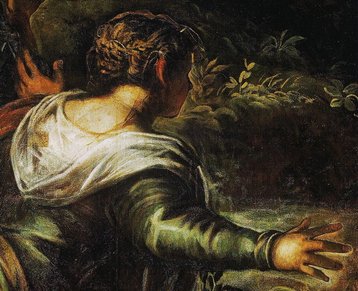 Мария, сестра Лазаря, фрагмент полотна Якопо Тинторетто «Воскрешение Лазаря»