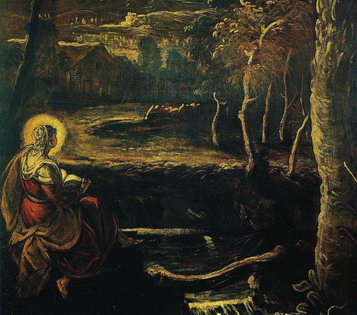 Пейзаж, фрагмент полотна Якопо Тинторетто «Святая Мария Египетская»
