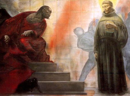 Фреска «Встреча Святого Антония с Еццелином» работы Аннигони