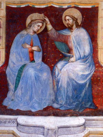 Фрагмент фрески «Иисус венчает короной Богоматерь» работы Альтикьеро Альтикьери