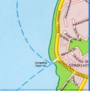 Карта Стамбула - пролив Босфор, Бейлербейи, азиатский берег Стамбула