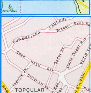 Карта Стамбула - Эйюп, Верховья Золотого Рога, Байрампаша
