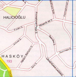 Карта Стамбула - Каитхане, Халыджыоглу, Хаскёй, Пийале-паша, Кулаксыз