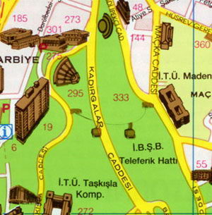 Карта Стамбула - Ихламур, Мачка, Акаретлер