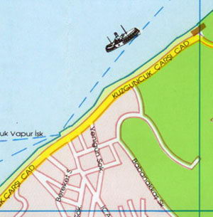 Карта Стамбула - Ортакёй, пролив Босфор, азиатский берег Босфора