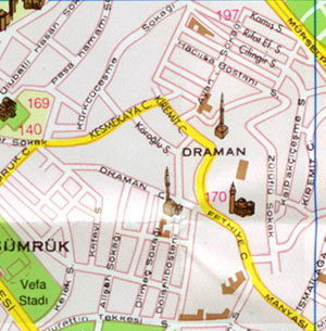 Карта Стамбула - Золотой Рог, Хаскёй, Айвансарай, Балыкхане, Балат, Фенер, Чаршамба, Драман