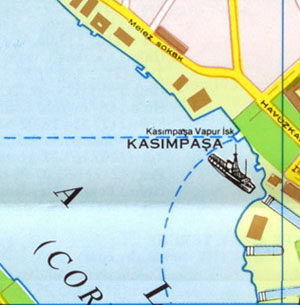 Карта Стамбула - Балат, Фенер, залив Золотой рог, Хаскёй, Касымпаша, Чаршамба