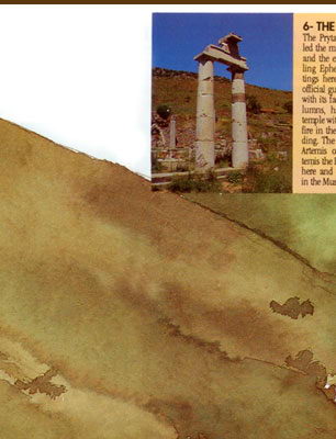 Карта Эфеса - проспект Куретов, мавзолей Меммиус, монумент Меммиус