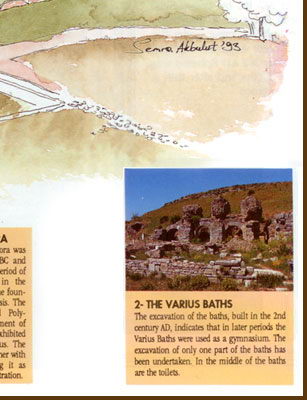 Карта Эфеса - бани Вариус, верхний гимнасий, верхний вход