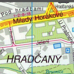 Карта Праги - Исторический центр Праги, Градчаны, Пражский Град, Мала Страна