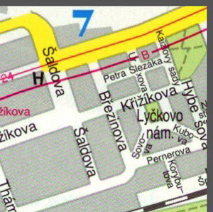 Карта Праги - Центр Праги, Нижний Жижков, Витков