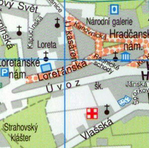 Карта Праги - Исторический центр Праги, Градчаны, Пражский Град, Мала Страна