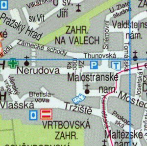 Карта Праги - Исторический центр Праги, Мала Страна, Кампа