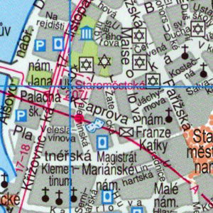 Карта Праги - Исторический центр Праги, Холешовице, Кларов, Йозефов, Старе Место