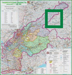 Карта Ташкентской области Карта Ташкентской области