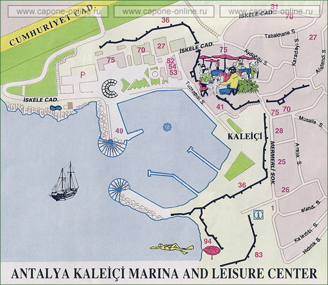 Карта района Калеичи в Анталии