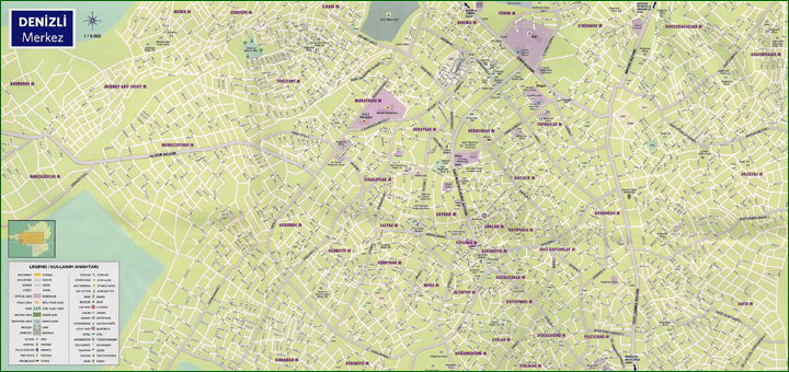 Карта центра города Денизли