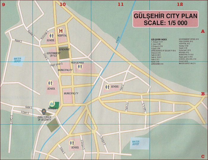 Карта города Гюльшехир