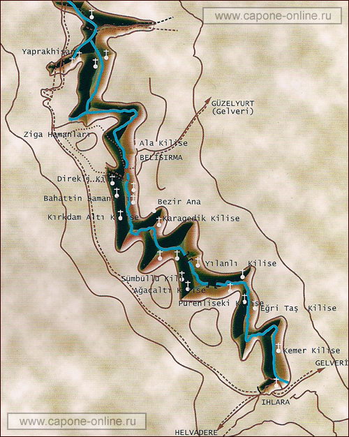 Карта долины Ихлара
