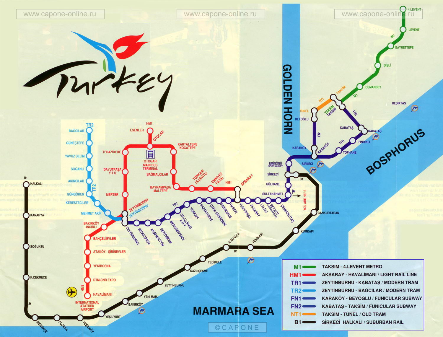 схема метро стамбула