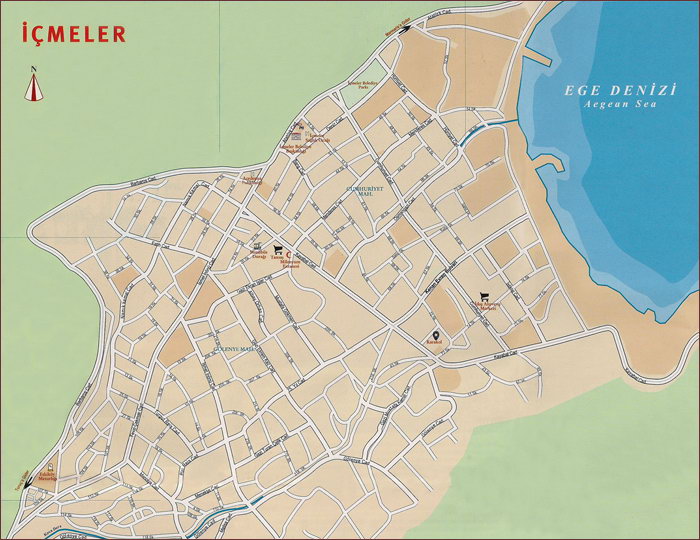 Карта района Ичмелер в Мармарисе