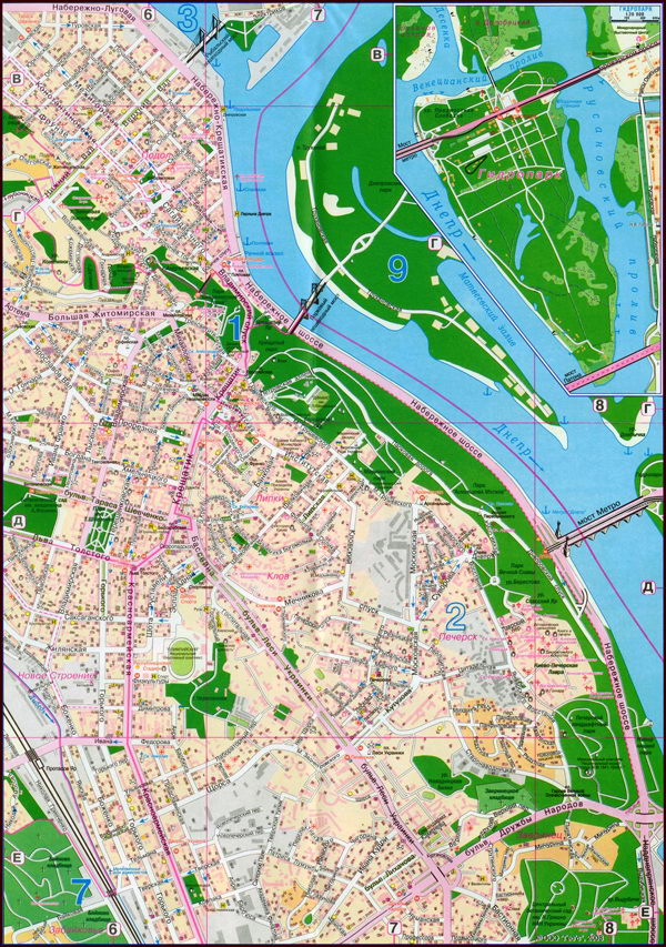Карта центра Киева