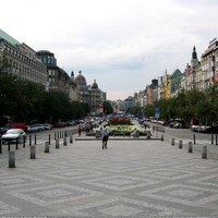 Вацлавская площадь - панорамный вид от памятника св. Вацлаву и музея